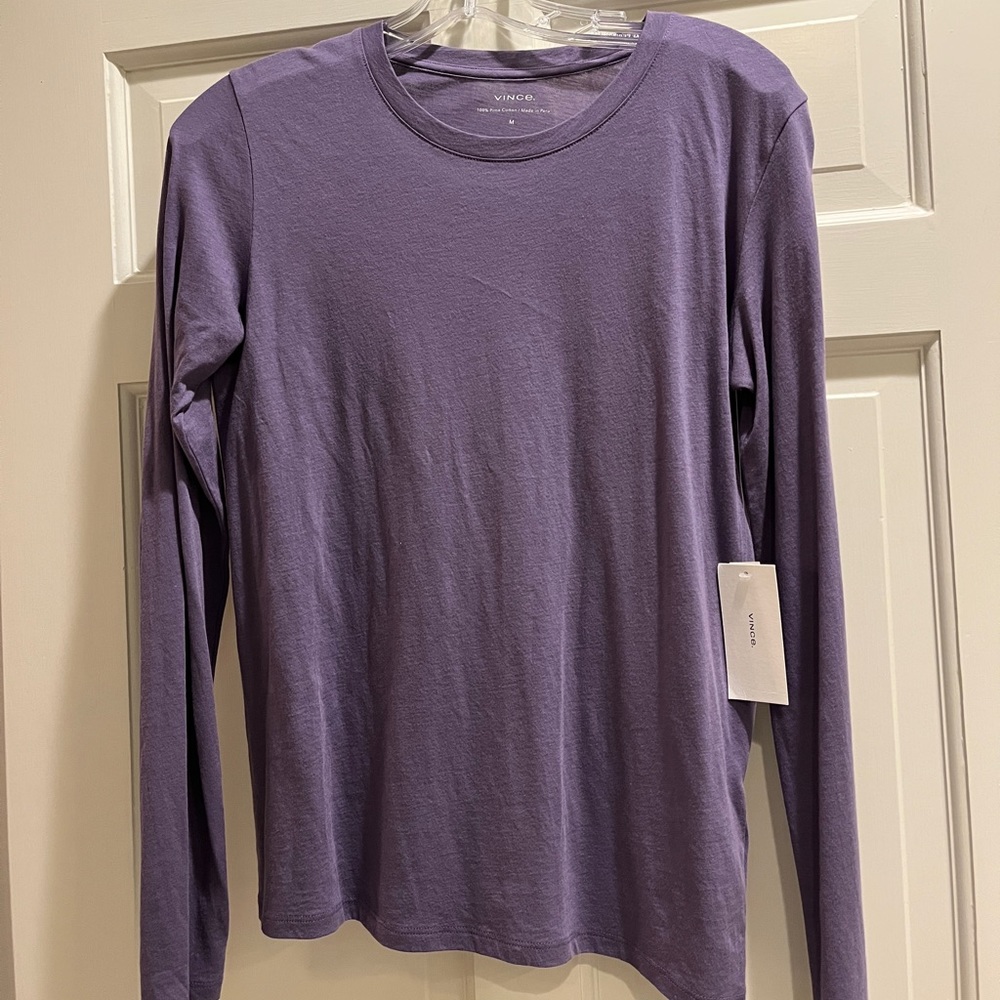 NWT Vince Pima cotton long-sleeve t-shirt, lavender color, size medium